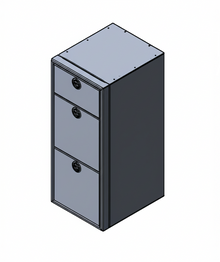 15" Three Drawer Base Cabinet: 15" Length x 18" Deep x 36" Height.