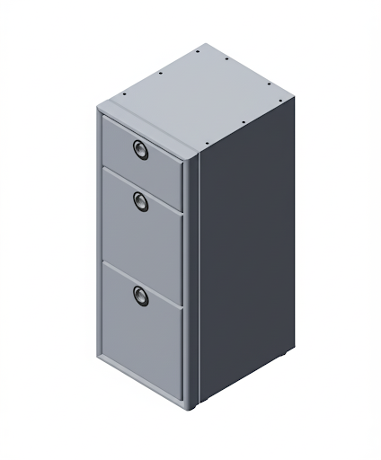 15" Three Drawer Base Cabinet: 15" Length x 18" Deep x 36" Height.