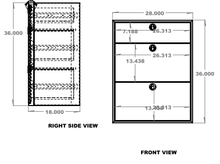 28" Three Drawer Base Cabinet - Shallow.