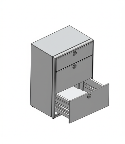 28" Three Drawer Base Cabinet - Shallow.