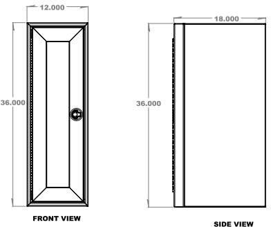 12" Single Door Base Cabinet - Shallow.