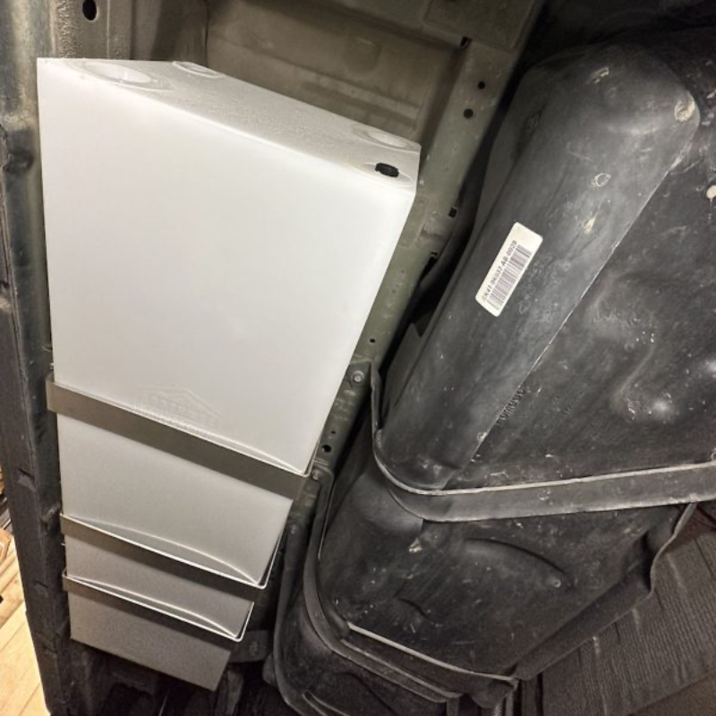 NW Conversions 20 Gallon Driver Side Transit Undercarriage Water Tank (TR-UC-20).