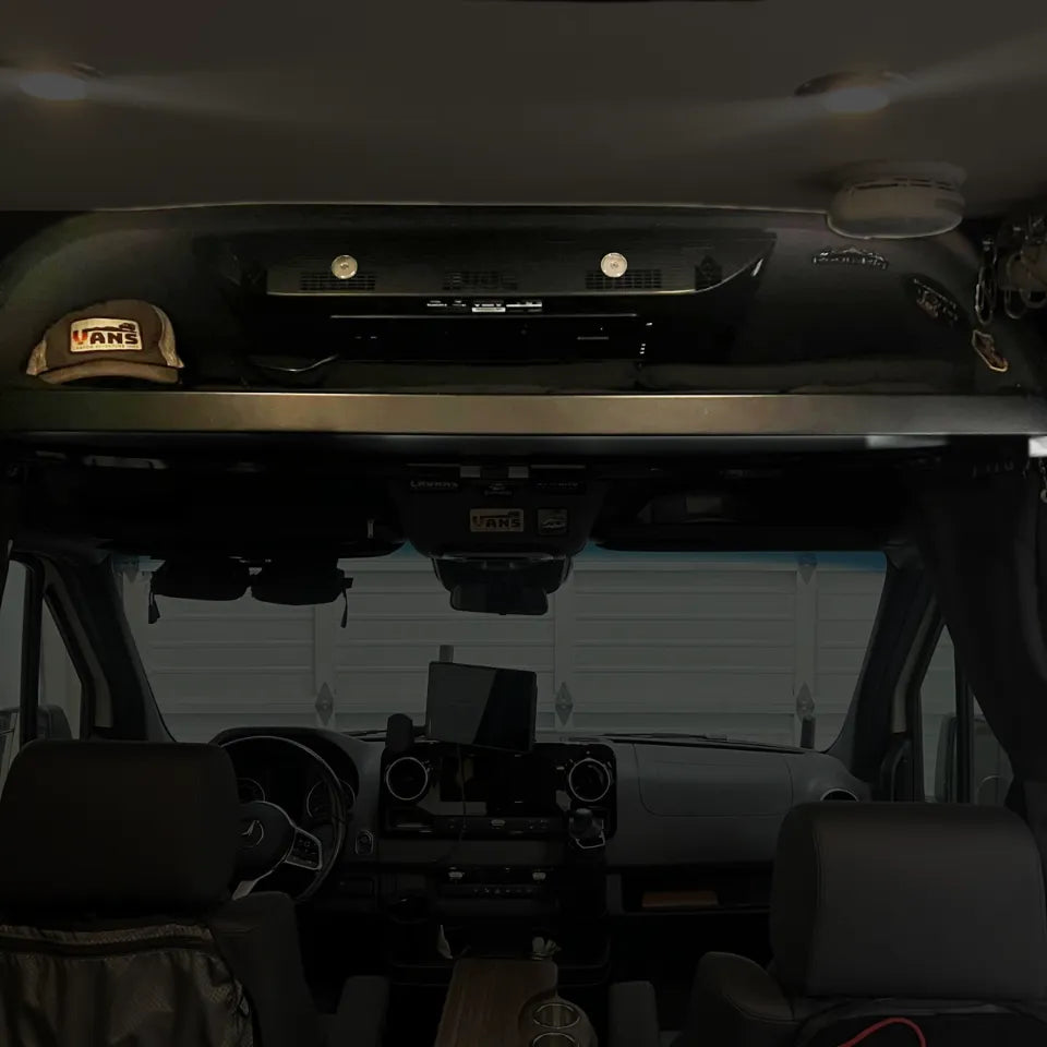 2019+ Sprinter Headliner Shelf No Curtain Rod.