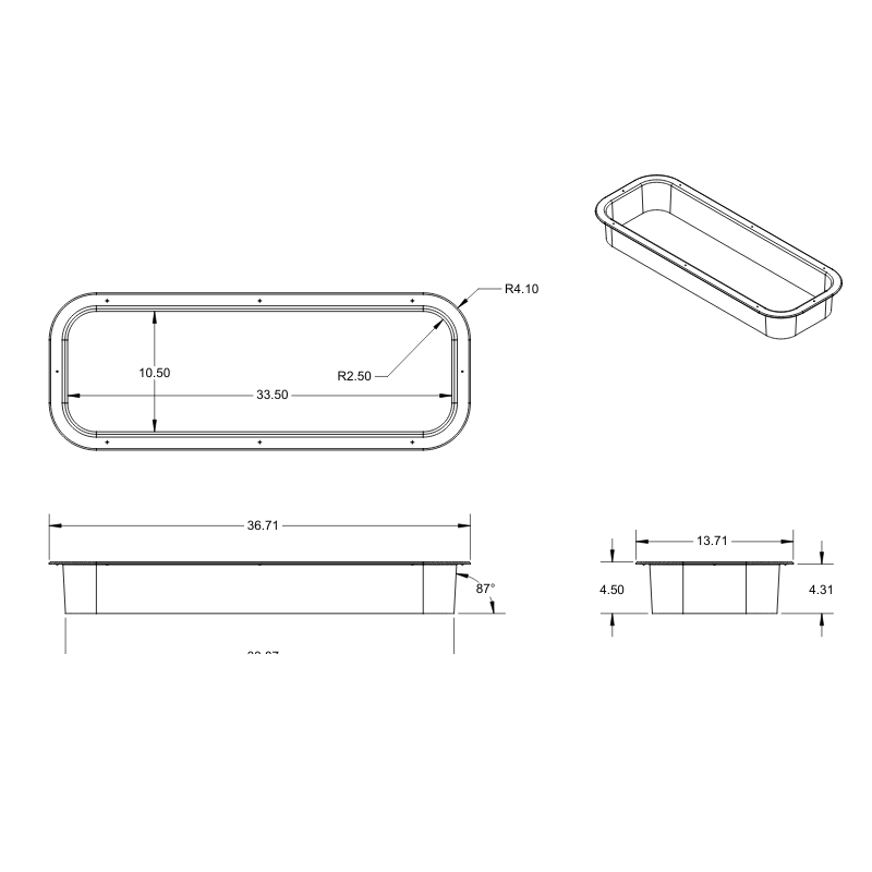 Ford Transit Rear Half-Slider Window Trim Ring