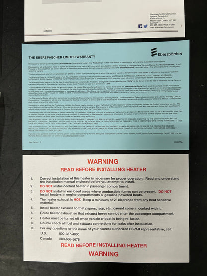 Espar AS3 B2L 12V Gasoline RV Heater Full Kit Sprinter - Overland Mobile Installs