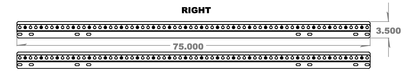 75" Single Supported Bed Rails.