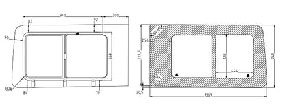 VWD 2015+ Ford Transit Passenger Sliding Door Slider Window (TR201-SE)