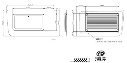 VWD 2007+ Mercedes Sprinter Driver Side Forward Premium Awning Van Window (SL101-AW)