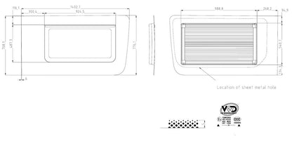 VWD 2007+ Mercedes Sprinter Passenger Side Sliding Door Premium Awning Van Window (SR101-AW)